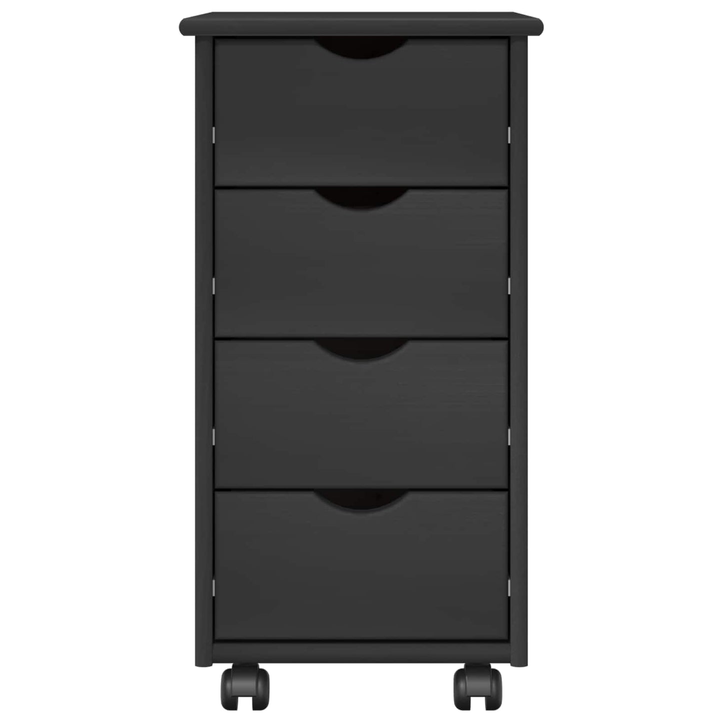 vidaXL Rolling Cabinet Grey 34 x 39 x 65.5 cm Solid Pine Wood
