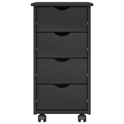 vidaXL Rolling Cabinet Grey 34 x 39 x 65.5 cm Solid Pine Wood