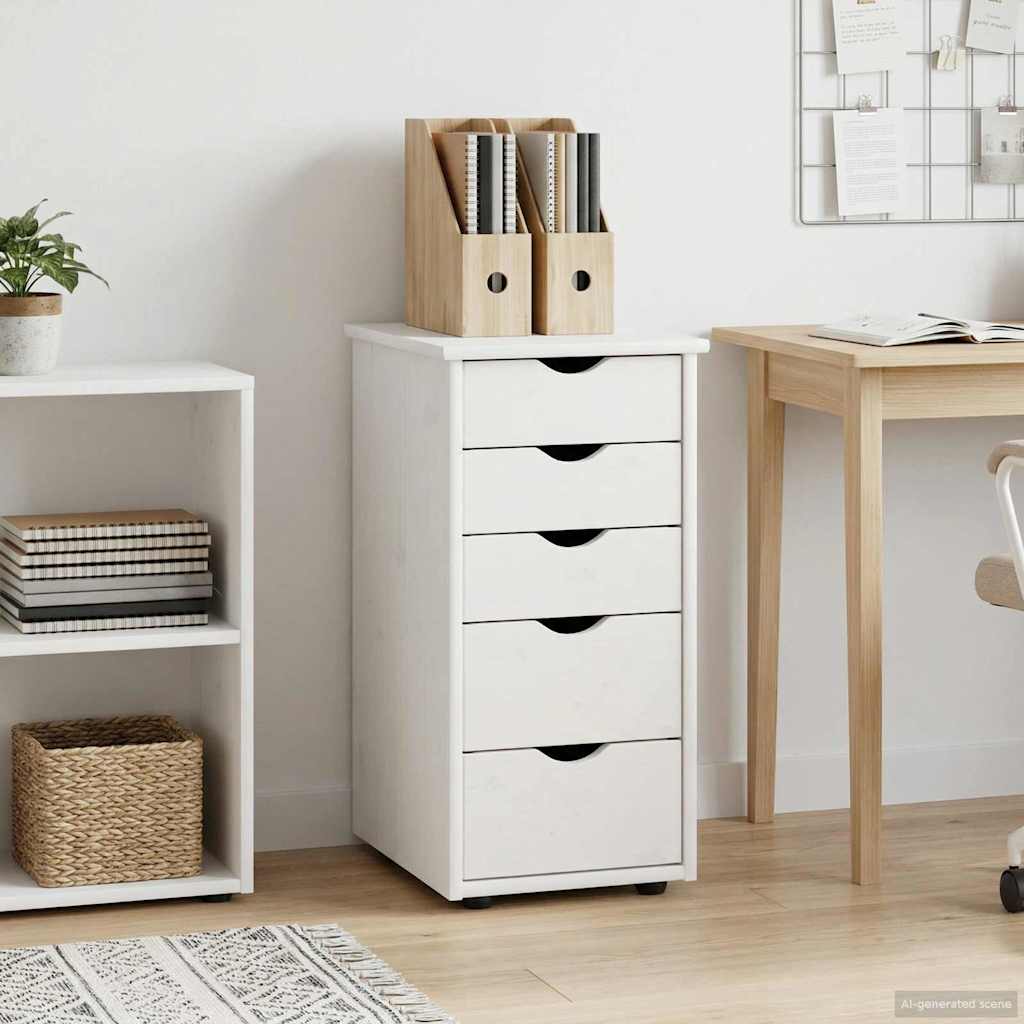 vidaXL Cabinet White 34 x 39 x 61.5 cm Solid Pine Wood
