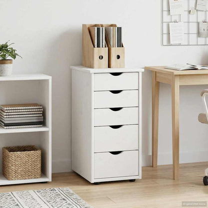 vidaXL Cabinet White 34 x 39 x 61.5 cm Solid Pine Wood