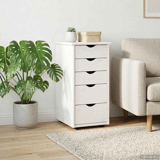 vidaXL Cabinet White 34 x 39 x 61.5 cm Solid Pine Wood