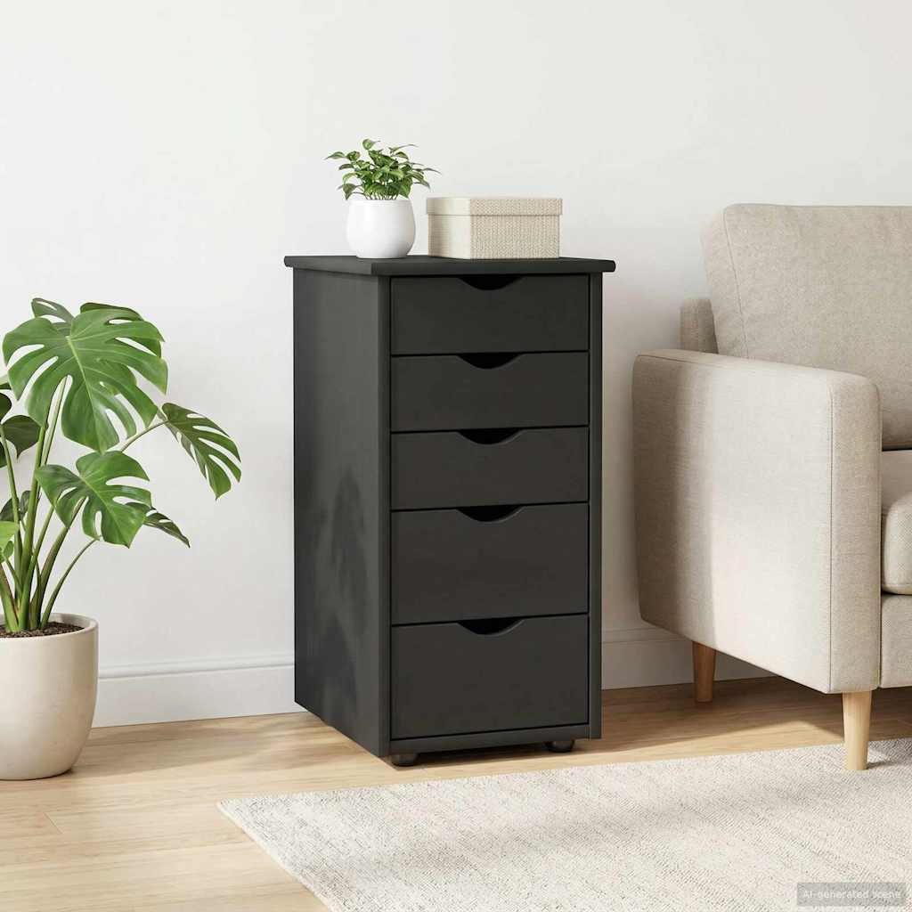 vidaXL Cabinet Grey 34 x 39 x 61.5 cm Solid Pine Wood