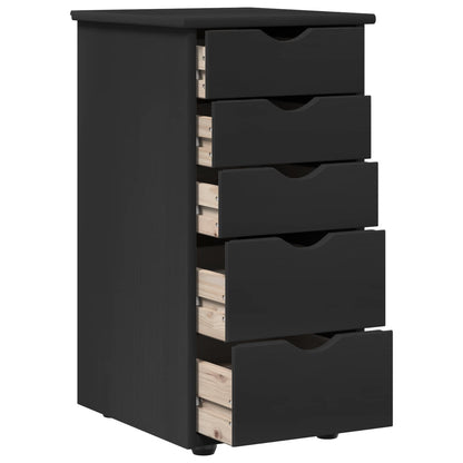 vidaXL Cabinet Black 34 x 39 x 61.5 cm Solid Pine Wood