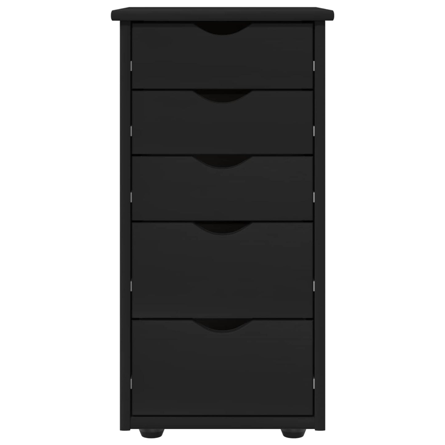 vidaXL Cabinet Black 34 x 39 x 61.5 cm Solid Pine Wood