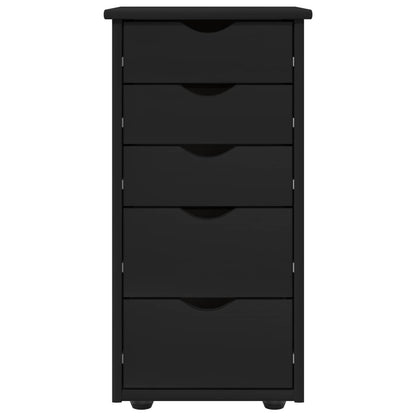 vidaXL Cabinet Black 34 x 39 x 61.5 cm Solid Pine Wood