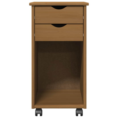 vidaXL Rolling Cabinet Honey Brown 34 x 39 x 65.5 cm Solid Pine Wood