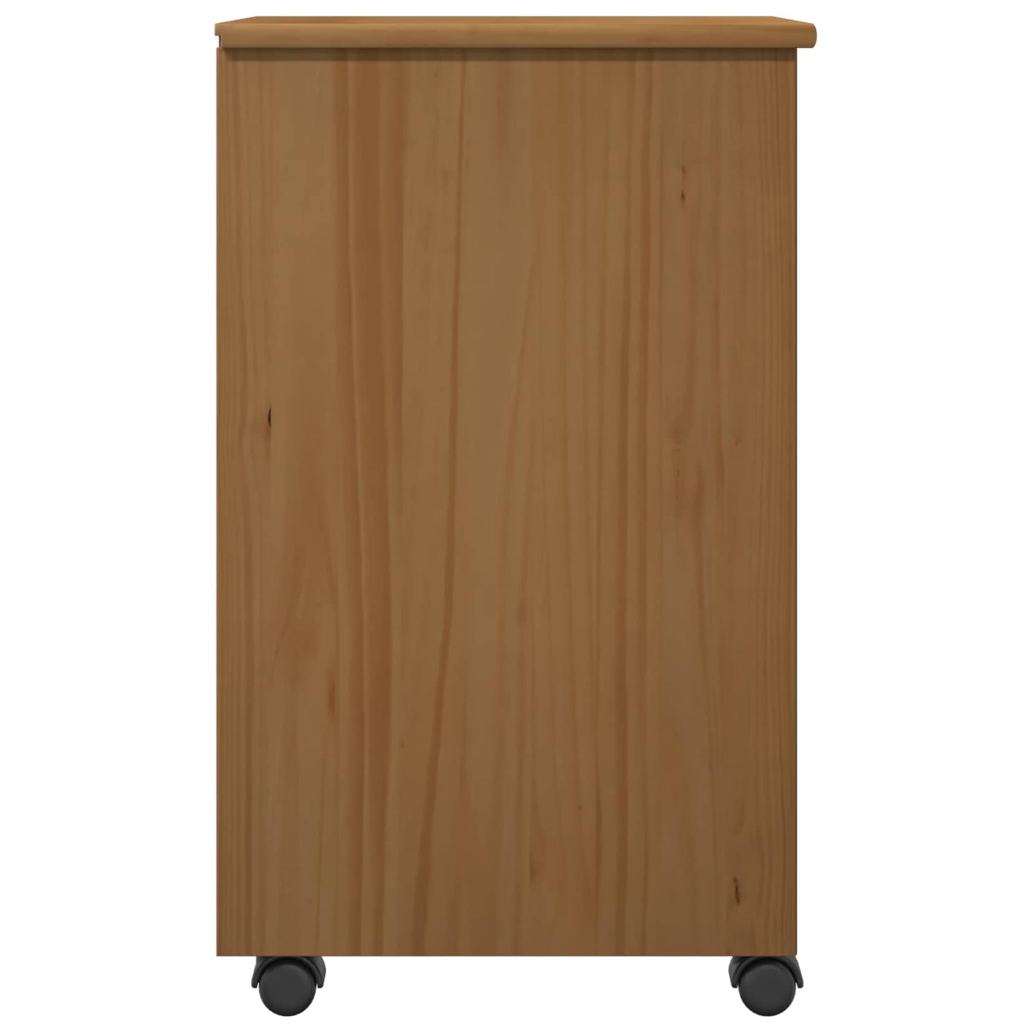 vidaXL Rolling Cabinet Honey Brown 34 x 39 x 65.5 cm Solid Pine Wood