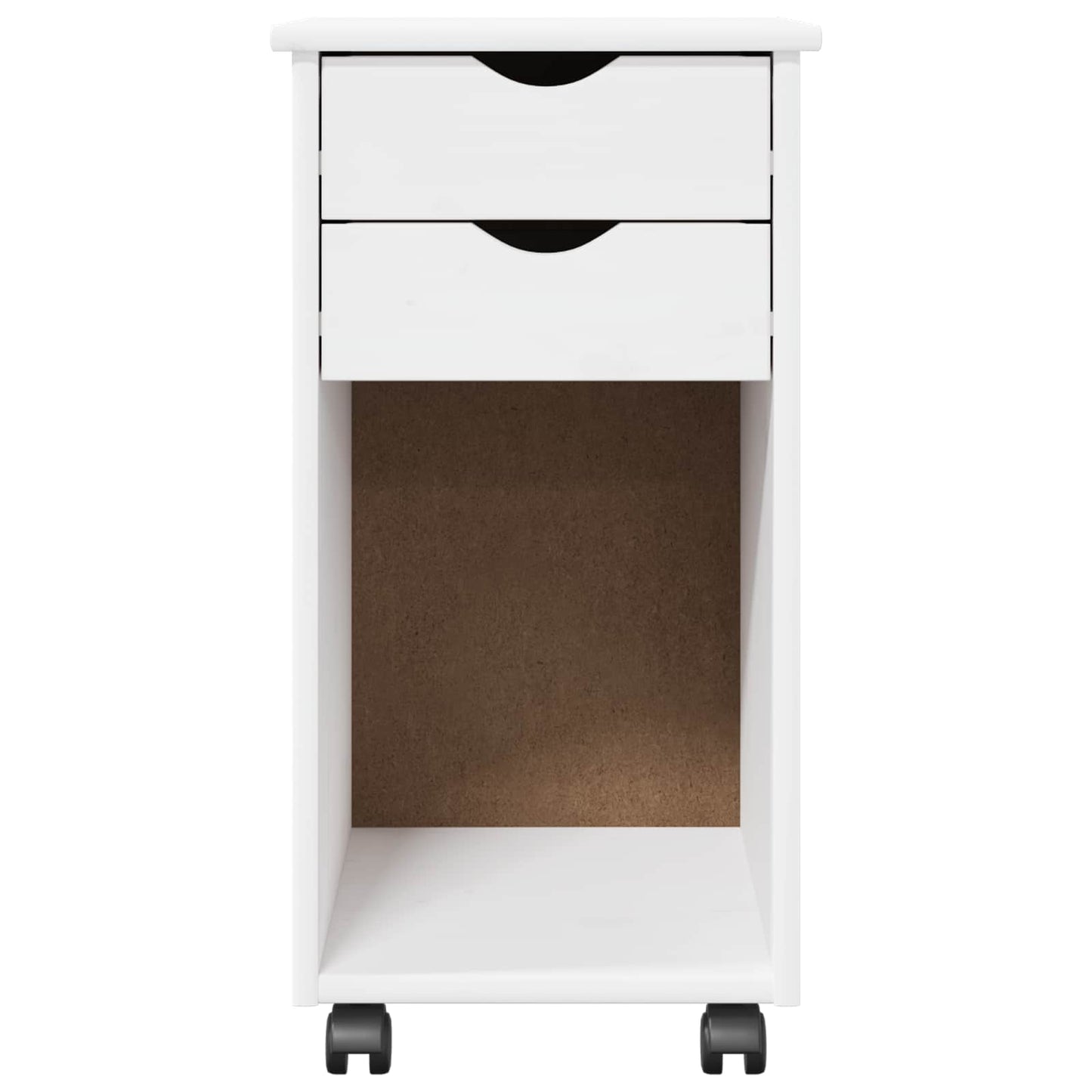 vidaXL Rolling Cabinet White 34 x 39 x 65.5 cm Solid Pine Wood
