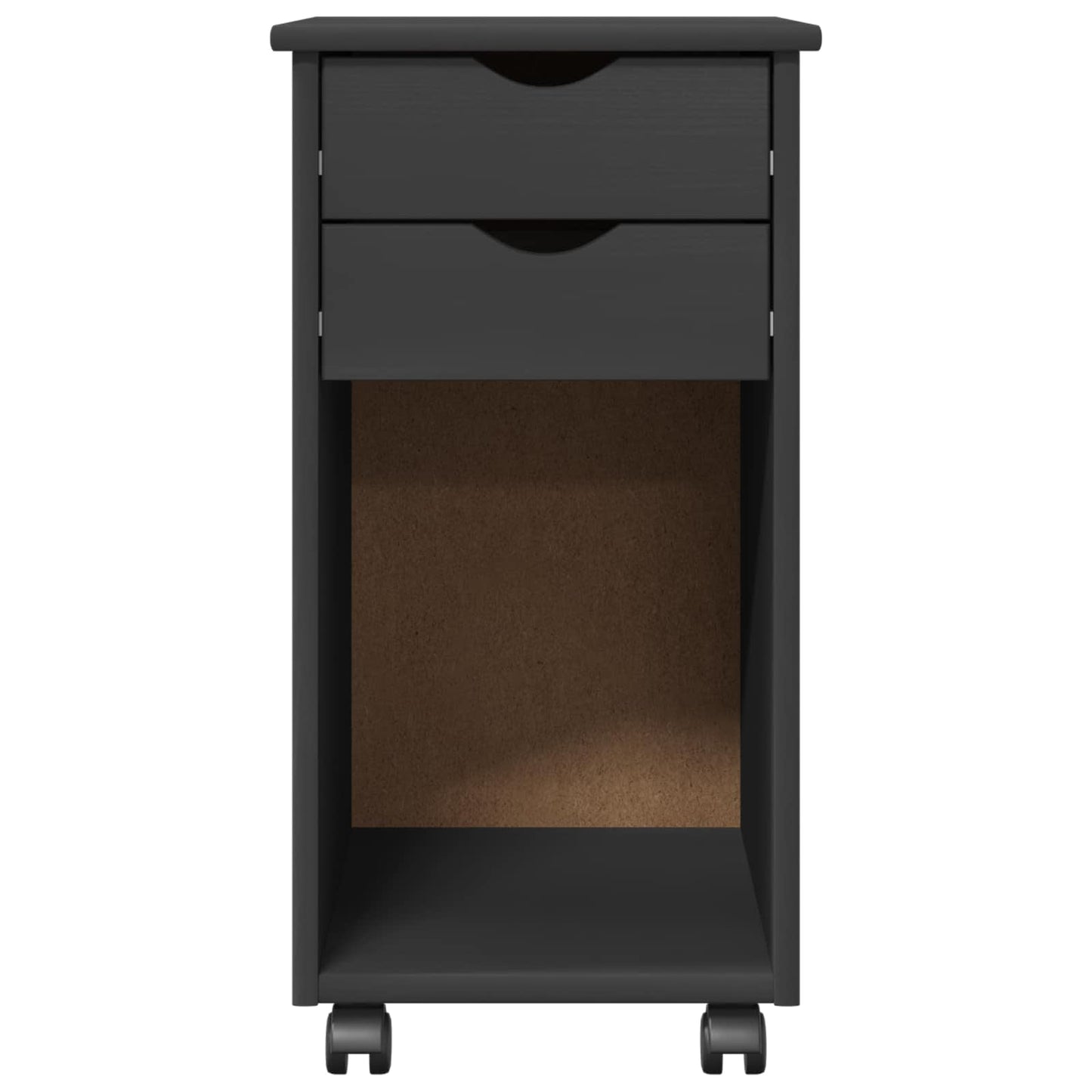 vidaXL Rolling Cabinet Grey 34 x 39 x 65.5 cm Solid Pine Wood