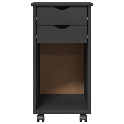 vidaXL Rolling Cabinet Grey 34 x 39 x 65.5 cm Solid Pine Wood