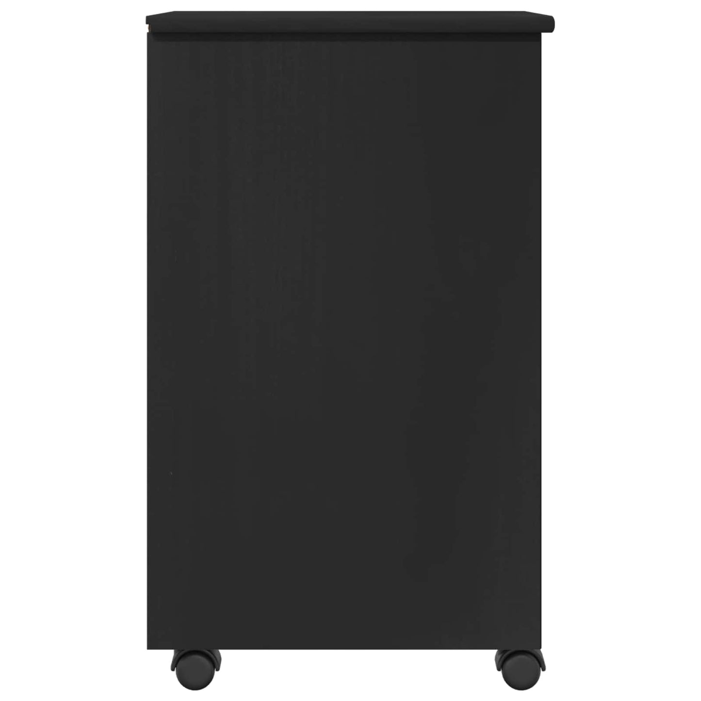 vidaXL Rolling Cabinet Black 34 x 39 x 65.5 cm Solid Pine Wood