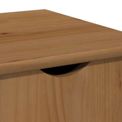 vidaXL Rolling Cabinet Honey Brown 34 x 39 x 65.5 cm Solid Pine Wood