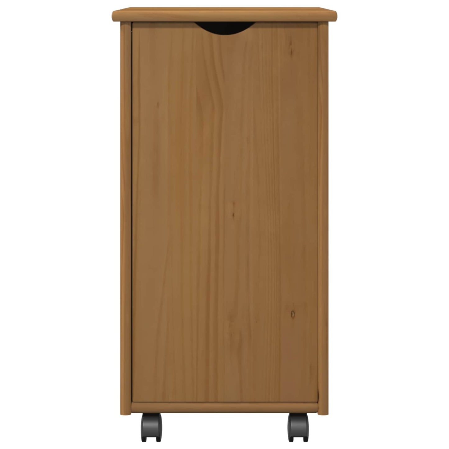 vidaXL Rolling Cabinet Honey Brown 34 x 39 x 65.5 cm Solid Pine Wood