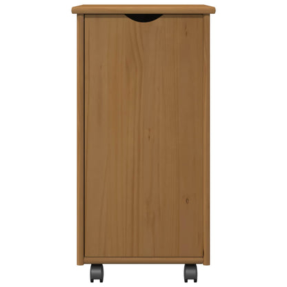 vidaXL Rolling Cabinet Honey Brown 34 x 39 x 65.5 cm Solid Pine Wood