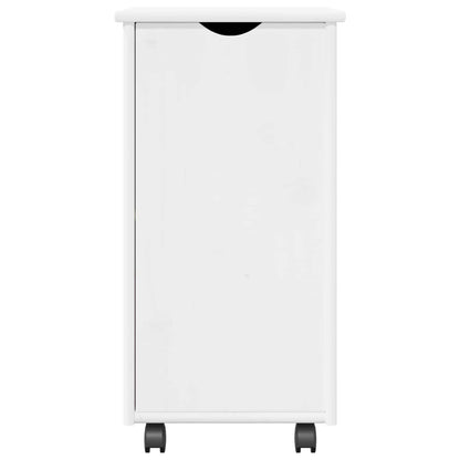 vidaXL Rolling Cabinet White 34 x 39 x 65.5 cm Solid Pine Wood