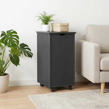 vidaXL Rolling Cabinet Grey 34 x 39 x 65.5 cm Solid Pine Wood