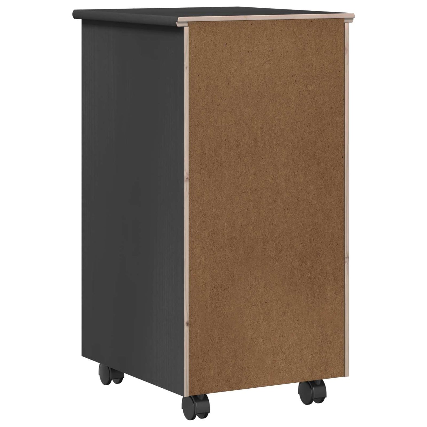 vidaXL Rolling Cabinet Grey 34 x 39 x 65.5 cm Solid Pine Wood