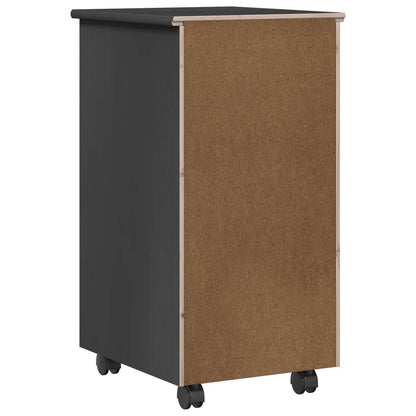 vidaXL Rolling Cabinet Grey 34 x 39 x 65.5 cm Solid Pine Wood