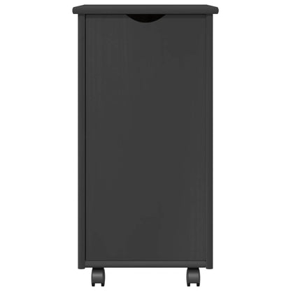 vidaXL Rolling Cabinet Grey 34 x 39 x 65.5 cm Solid Pine Wood