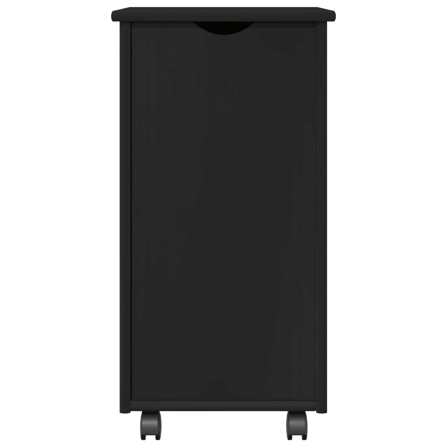 vidaXL Rolling Cabinet Black 34 x 39 x 65.5 cm Solid Pine Wood