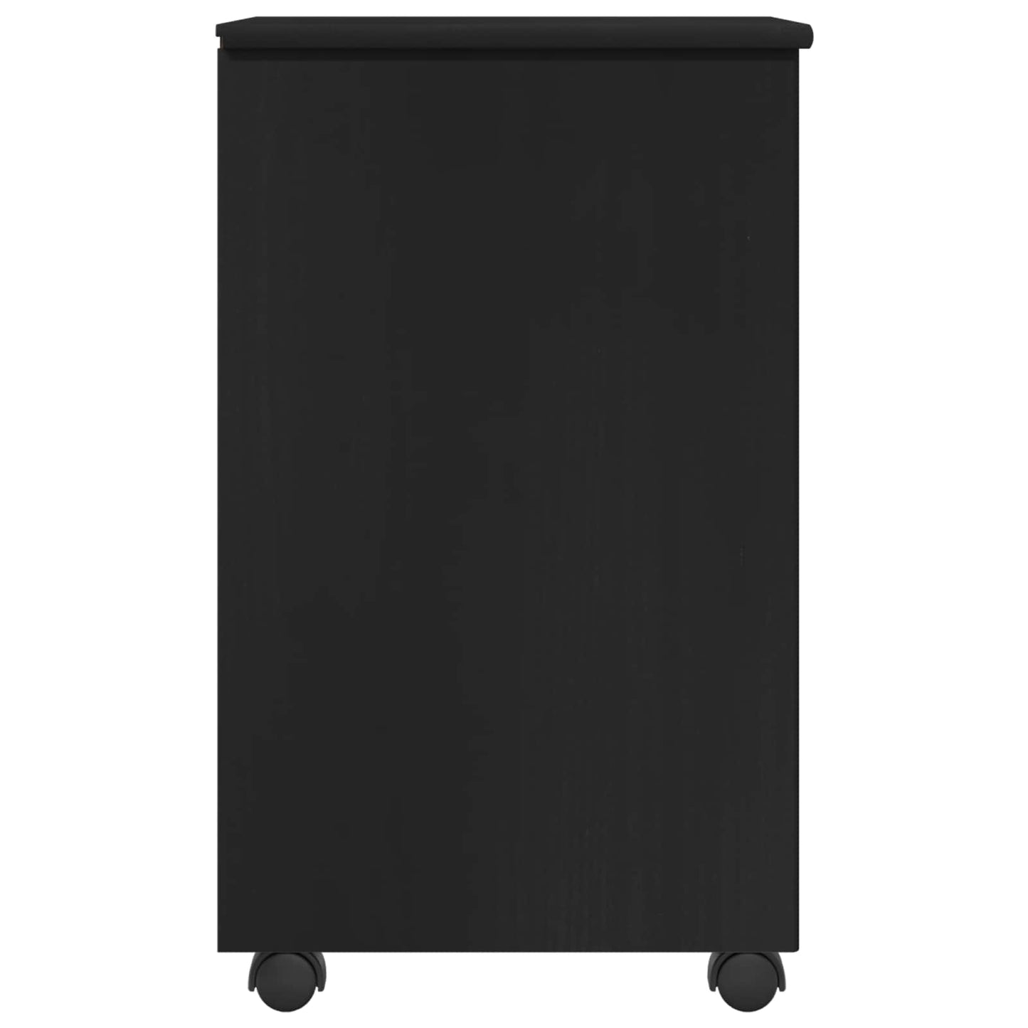 vidaXL Rolling Cabinet Black 34 x 39 x 65.5 cm Solid Pine Wood