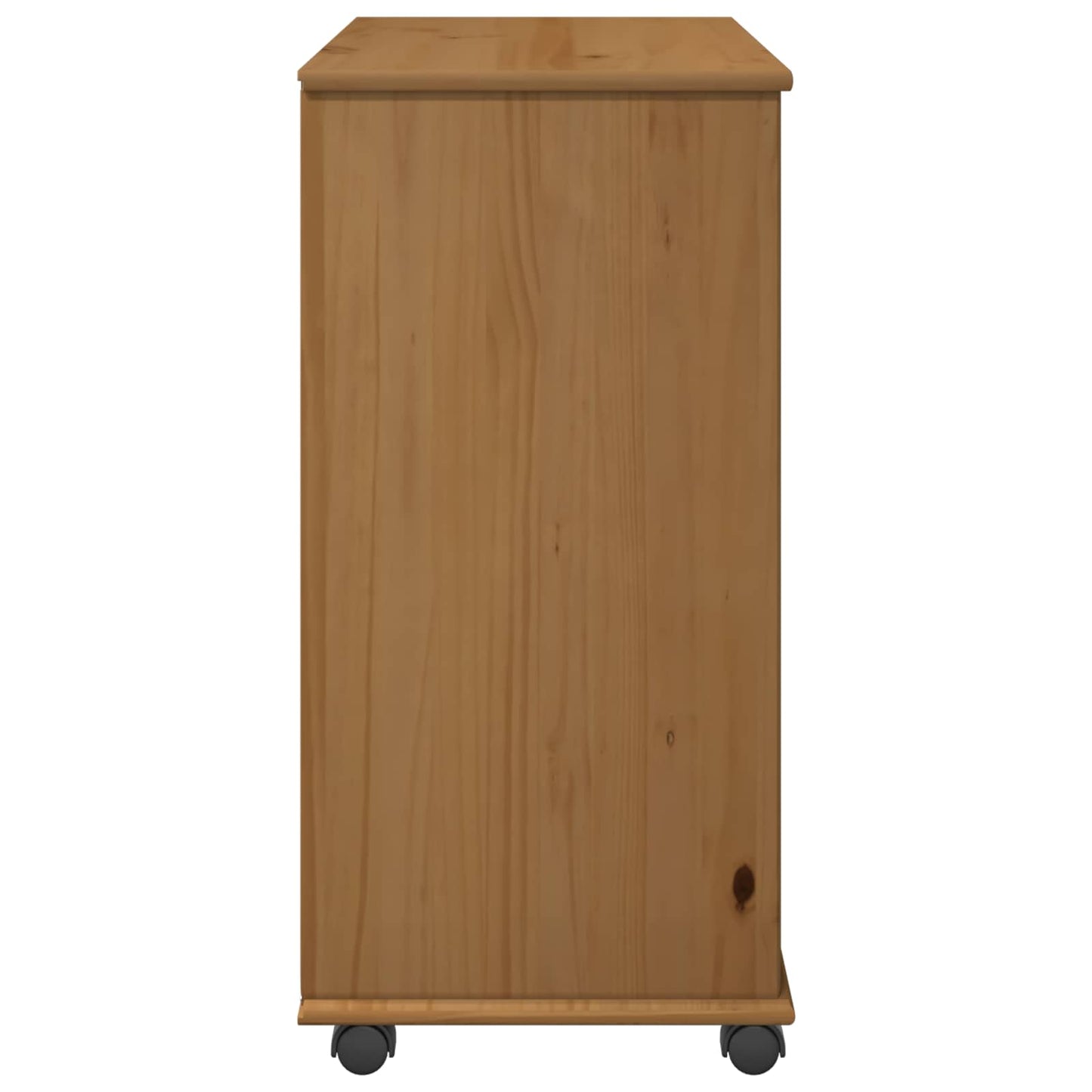vidaXL Rolling Cabinet Honey Brown 63.5 x 39 x 79 cm Solid Pine Wood