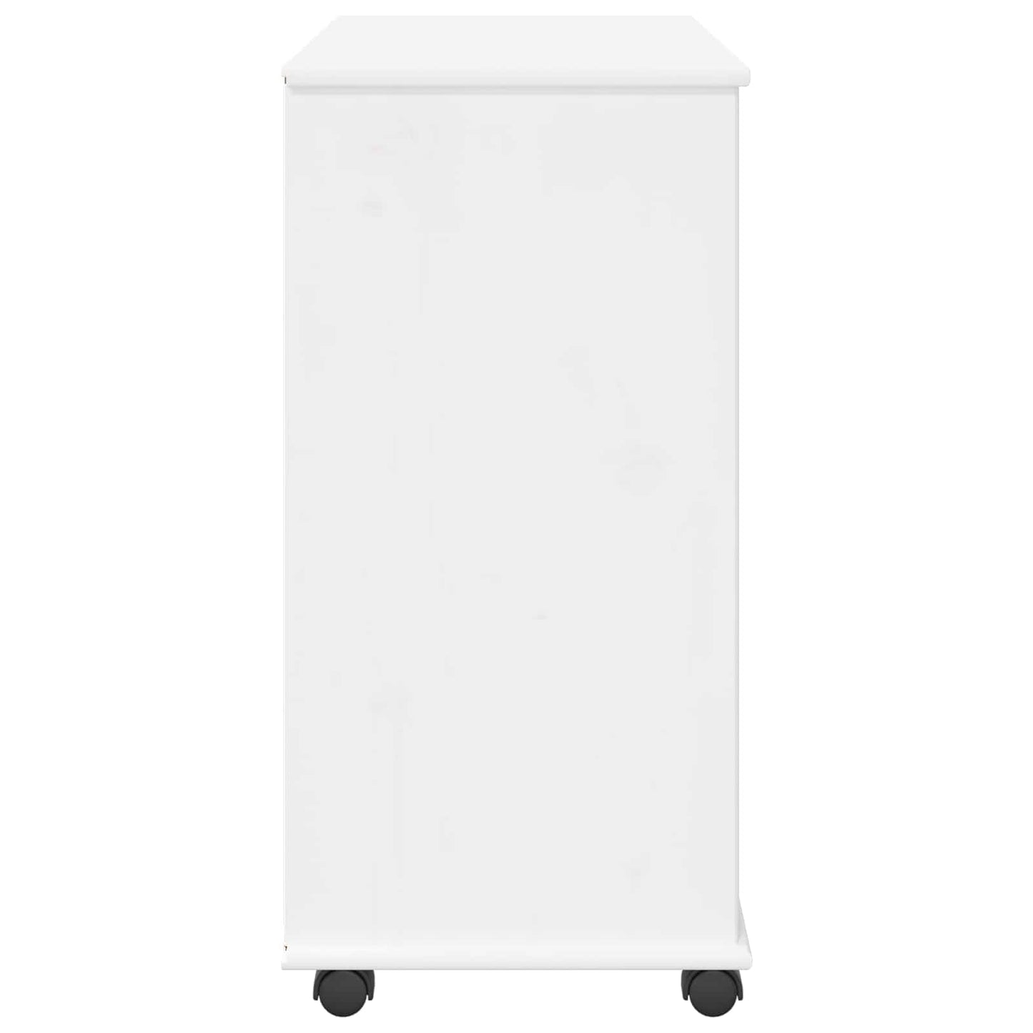 vidaXL Rolling Cabinet White 63.5 x 39 x 79 cm Solid Pine Wood