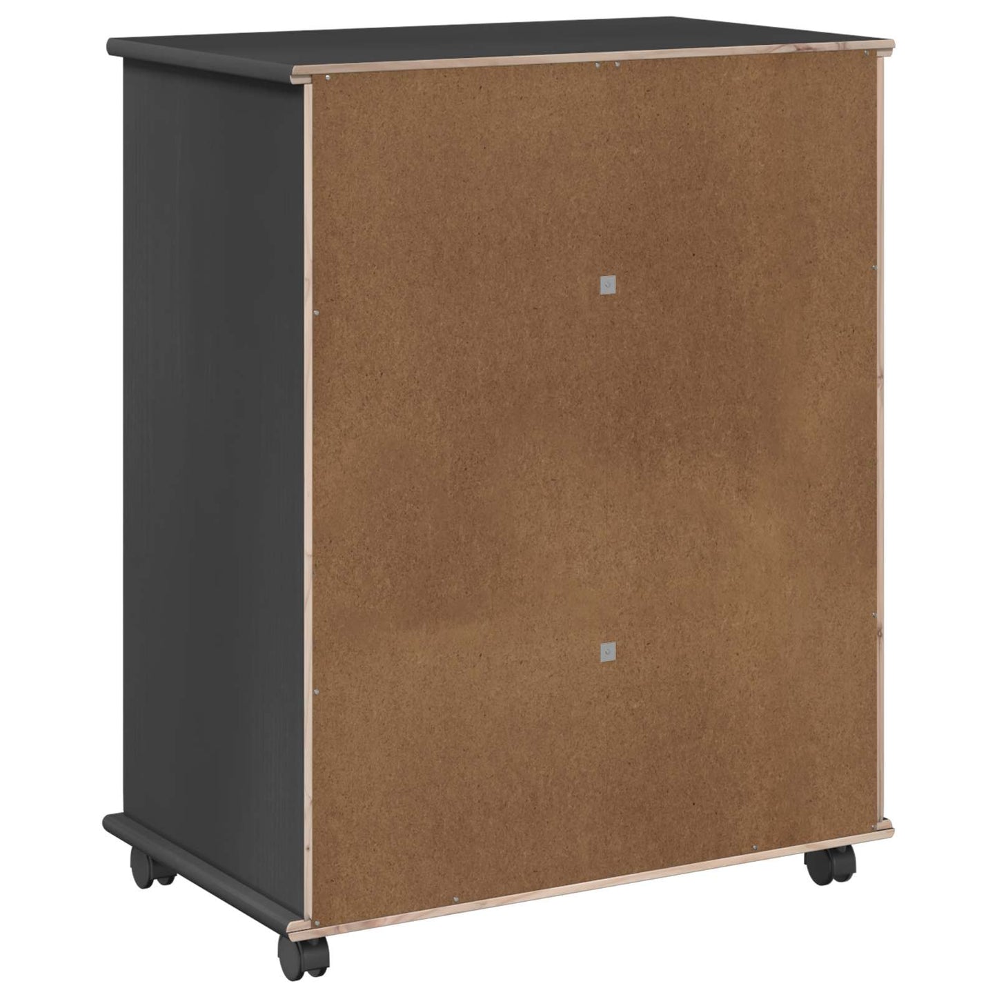 vidaXL Rolling Cabinet Grey 63.5 x 39 x 79 cm Solid Pine Wood