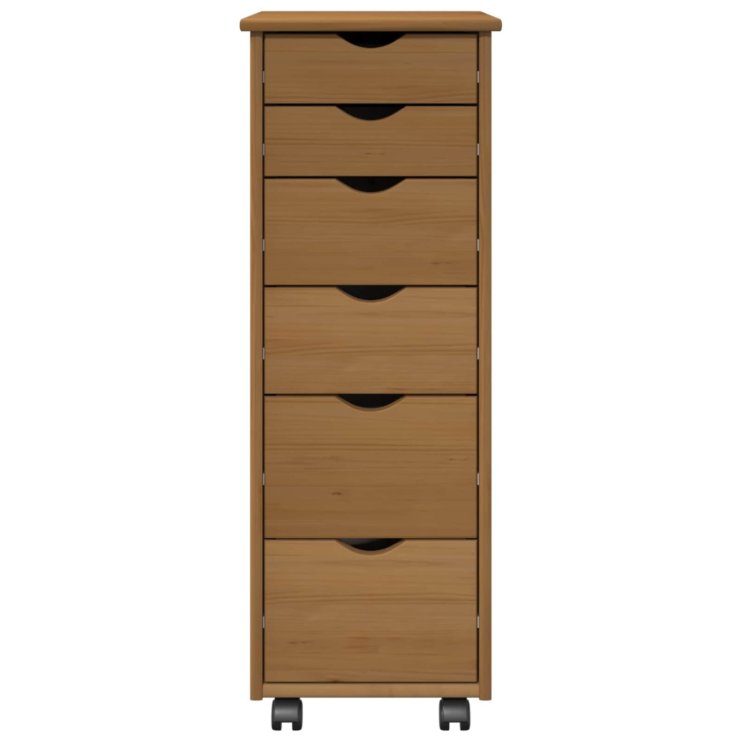 vidaXL Rolling Cabinet Honey Brown 34 x 39 x 93.5 cm Solid Pine Wood