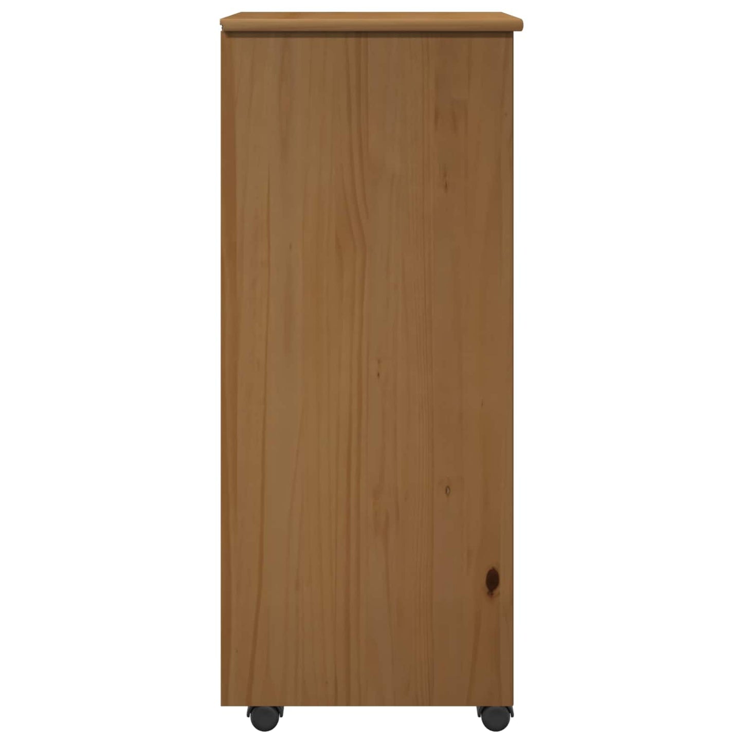 vidaXL Rolling Cabinet Honey Brown 34 x 39 x 93.5 cm Solid Pine Wood
