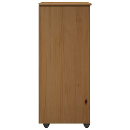 vidaXL Rolling Cabinet Honey Brown 34 x 39 x 93.5 cm Solid Pine Wood