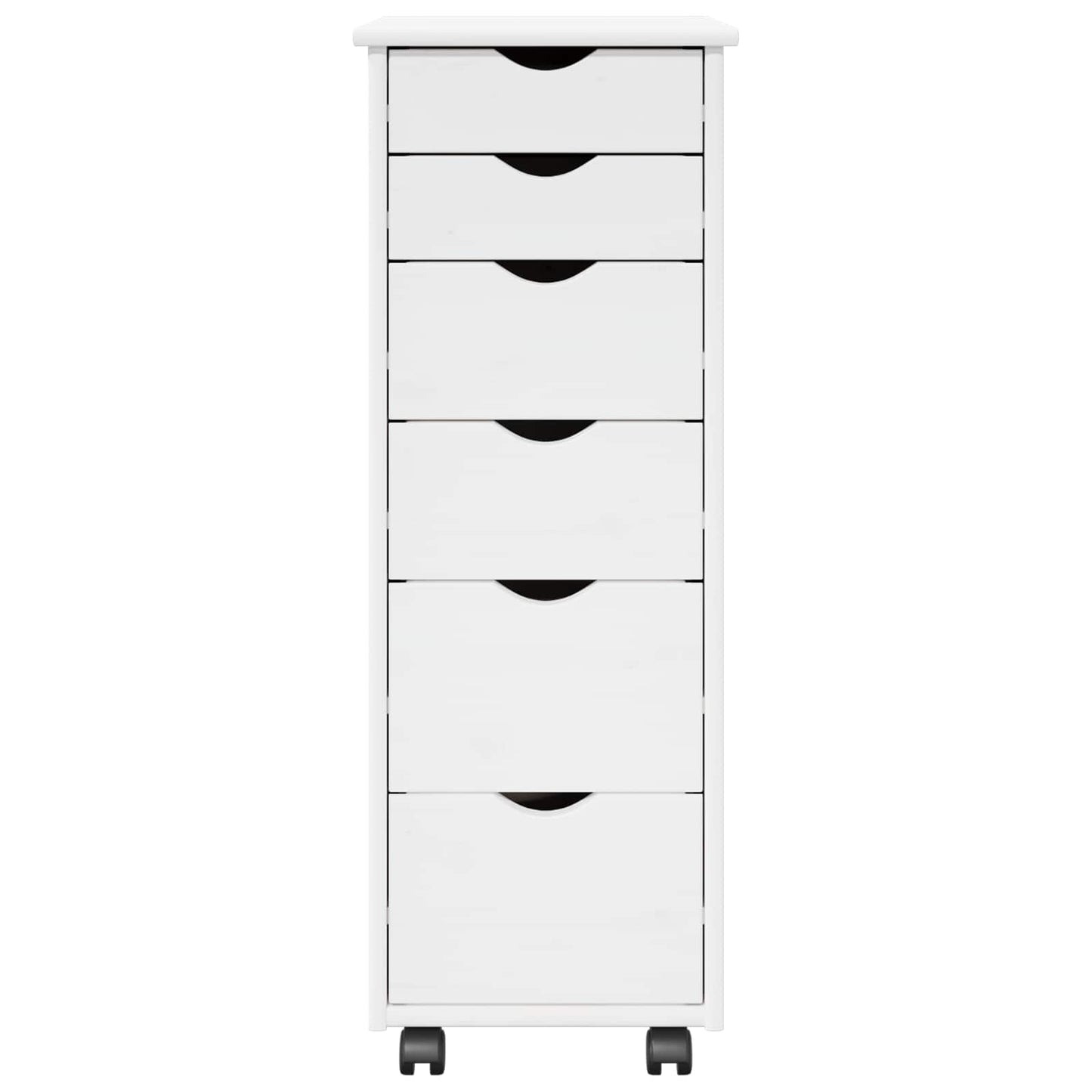 vidaXL Rolling Cabinet White 34 x 39 x 93.5 cm Solid Pine Wood