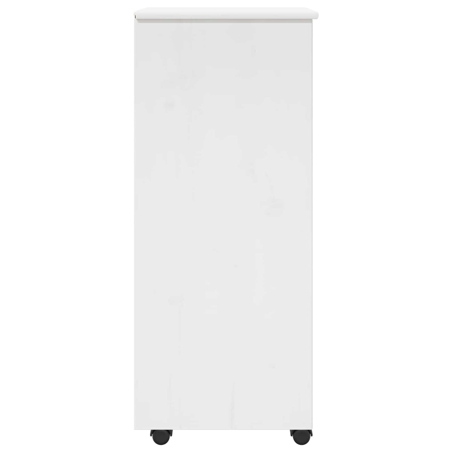 vidaXL Rolling Cabinet White 34 x 39 x 93.5 cm Solid Pine Wood