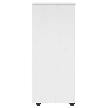 vidaXL Rolling Cabinet White 34 x 39 x 93.5 cm Solid Pine Wood