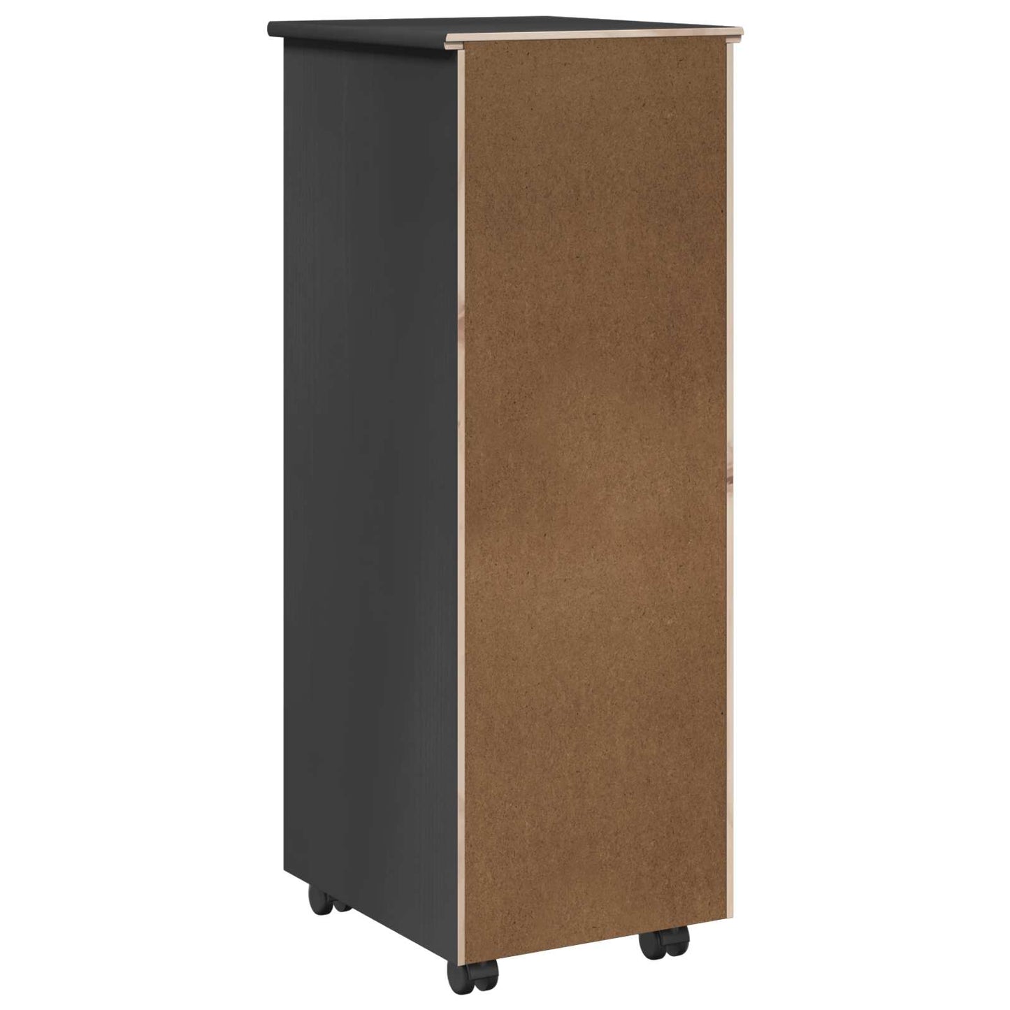vidaXL Rolling Cabinet Grey 34 x 39 x 93.5 cm Solid Pine Wood