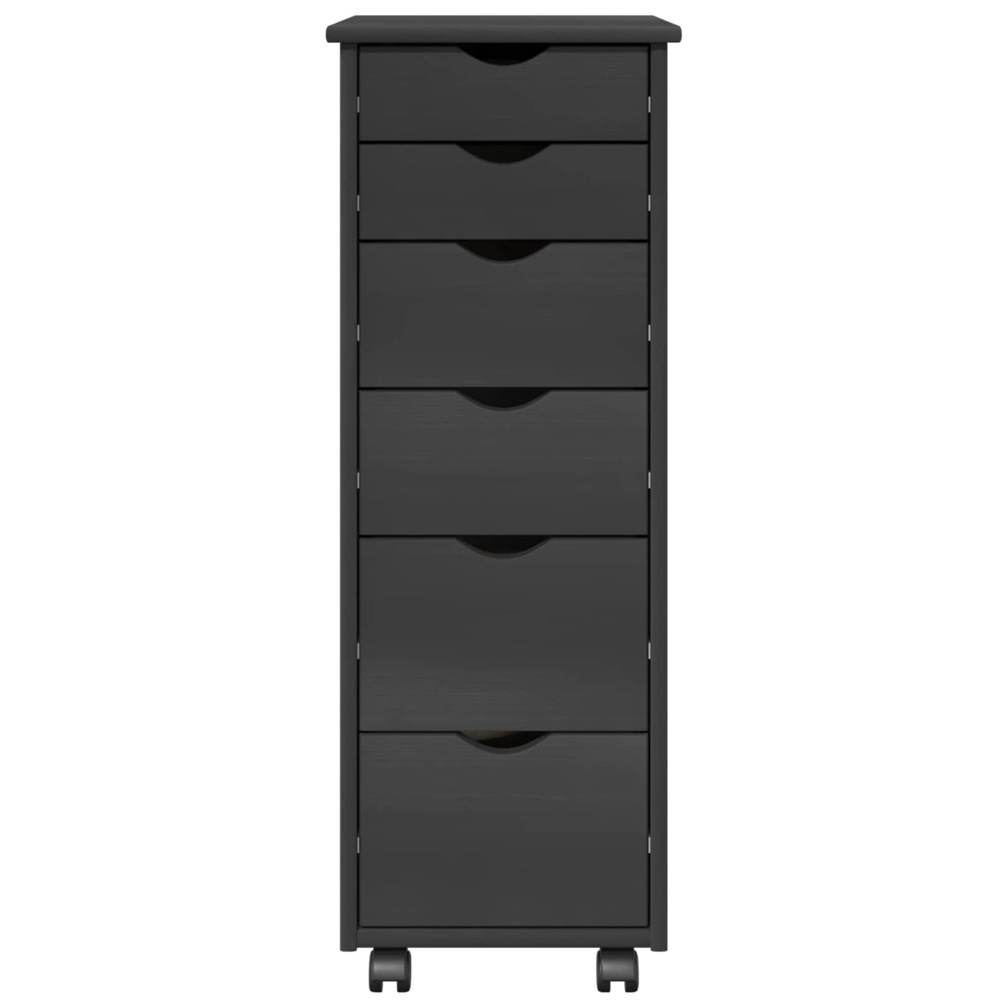 vidaXL Rolling Cabinet Grey 34 x 39 x 93.5 cm Solid Pine Wood
