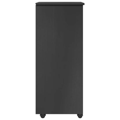 vidaXL Rolling Cabinet Grey 34 x 39 x 93.5 cm Solid Pine Wood