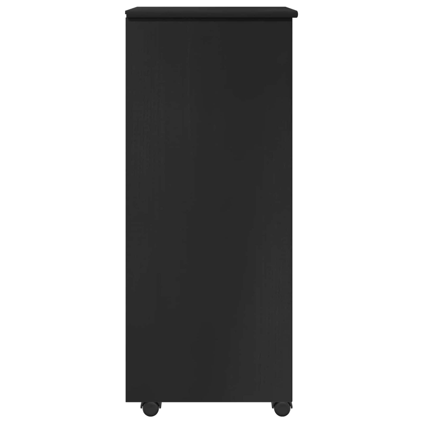 vidaXL Rolling Cabinet Black 34 x 39 x 93.5 cm Solid Pine Wood