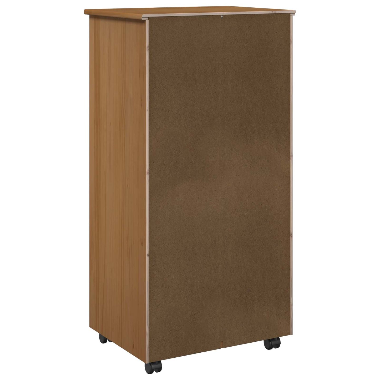 vidaXL Rolling Cabinet Honey Brown 53 x 39 x 103 cm Solid Pine Wood