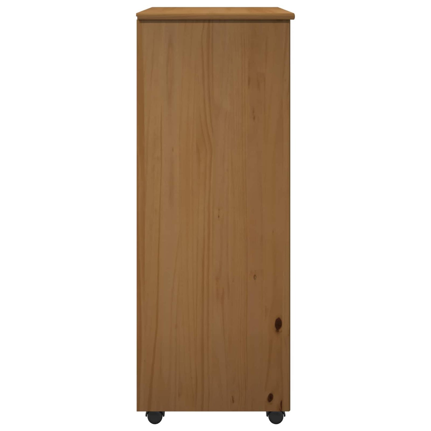 vidaXL Rolling Cabinet Honey Brown 53 x 39 x 103 cm Solid Pine Wood