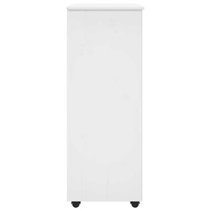 vidaXL Rolling Cabinet White 53 x 39 x 103 cm Solid Pine Wood