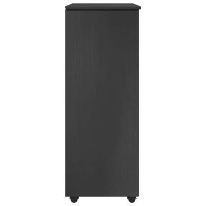 vidaXL Rolling Cabinet Grey 53 x 39 x 103 cm Solid Pine Wood