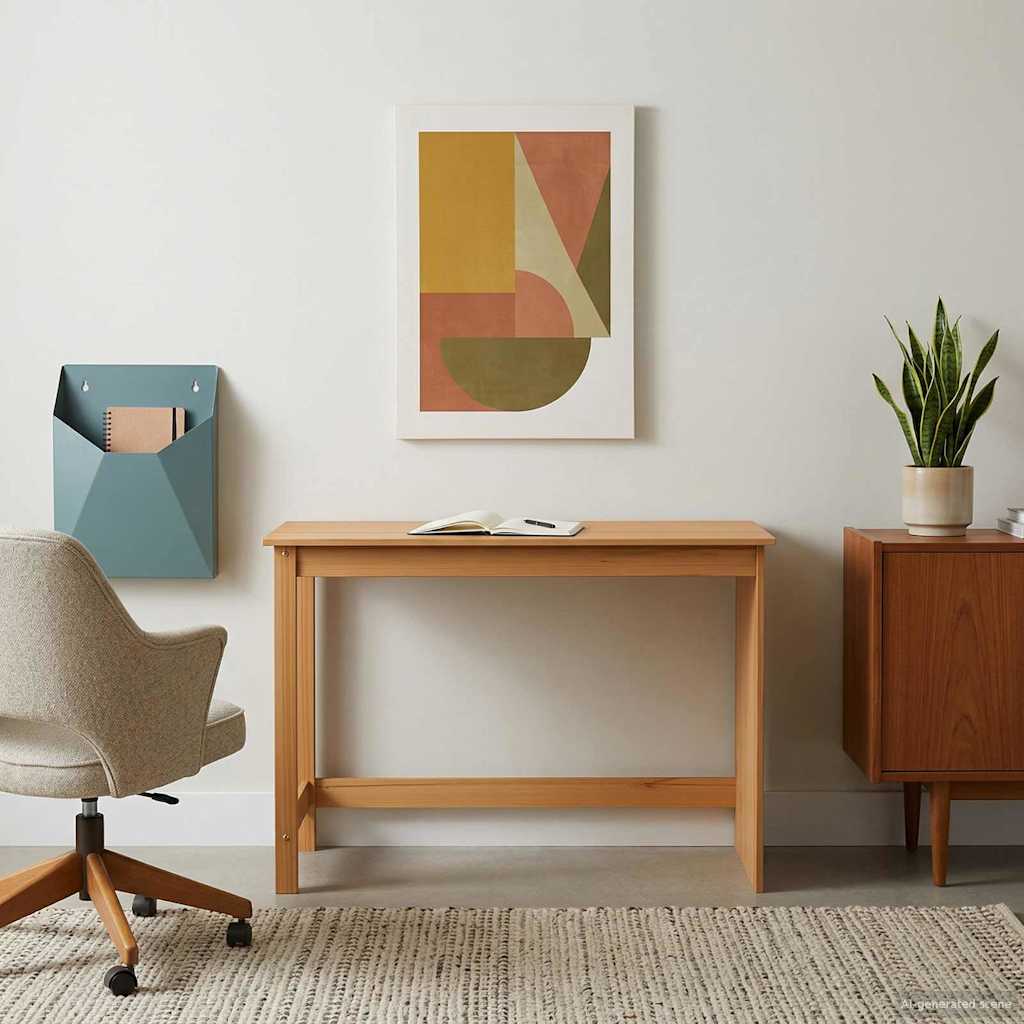 vidaXL Desk Honey Brown 112 x 50 x 75 cm Solid Pine Wood