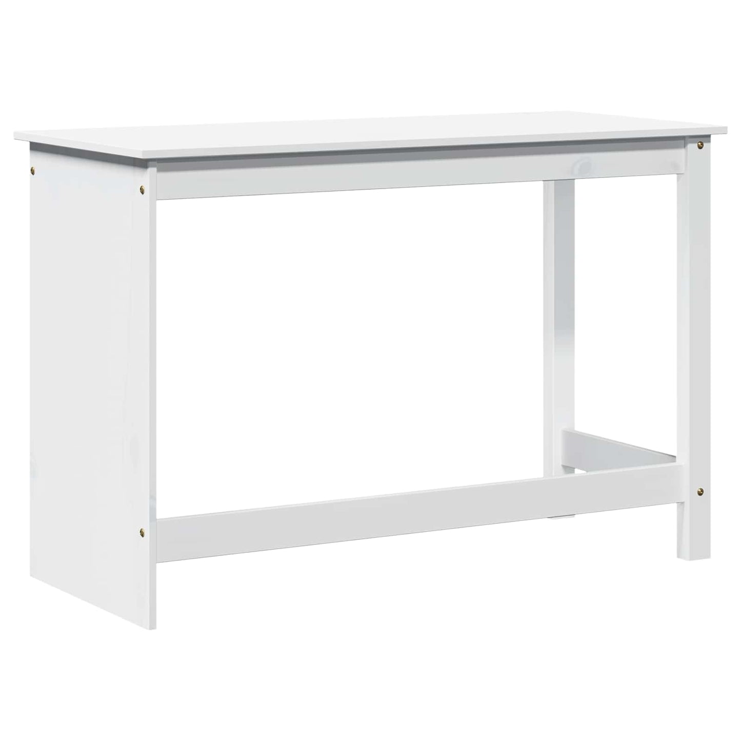 vidaXL Desk White 112 x 50 x 75 cm Solid Pine Wood
