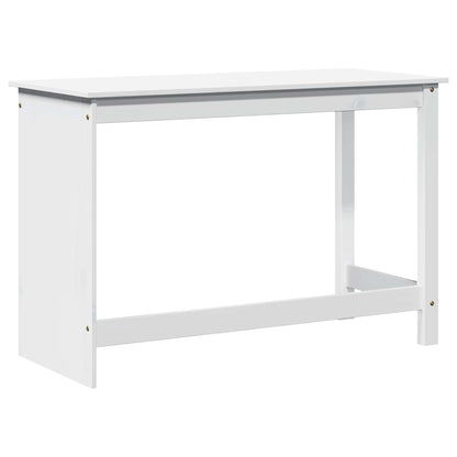 vidaXL Desk White 112 x 50 x 75 cm Solid Pine Wood
