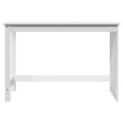 vidaXL Desk White 112 x 50 x 75 cm Solid Pine Wood