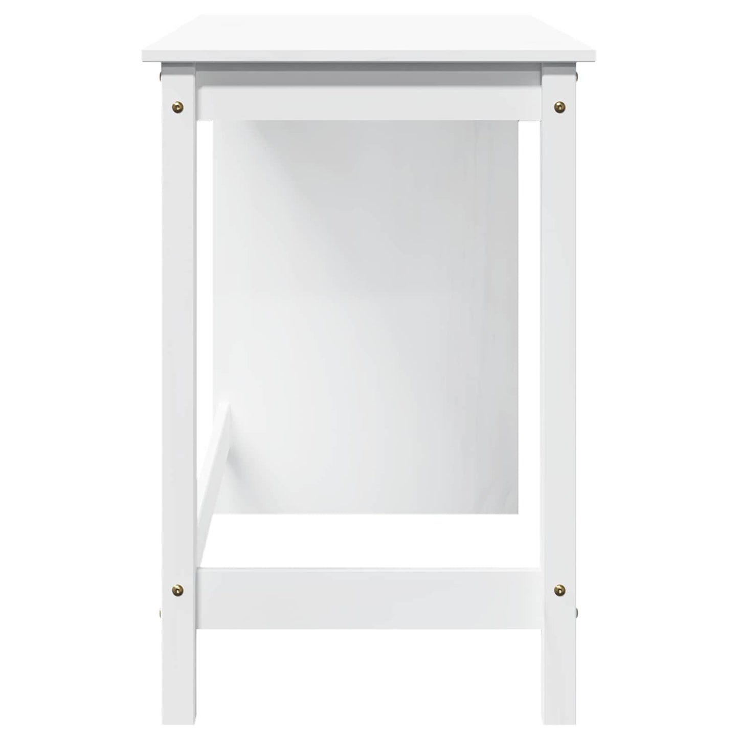 vidaXL Desk White 112 x 50 x 75 cm Solid Pine Wood