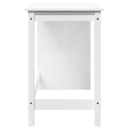vidaXL Desk White 112 x 50 x 75 cm Solid Pine Wood