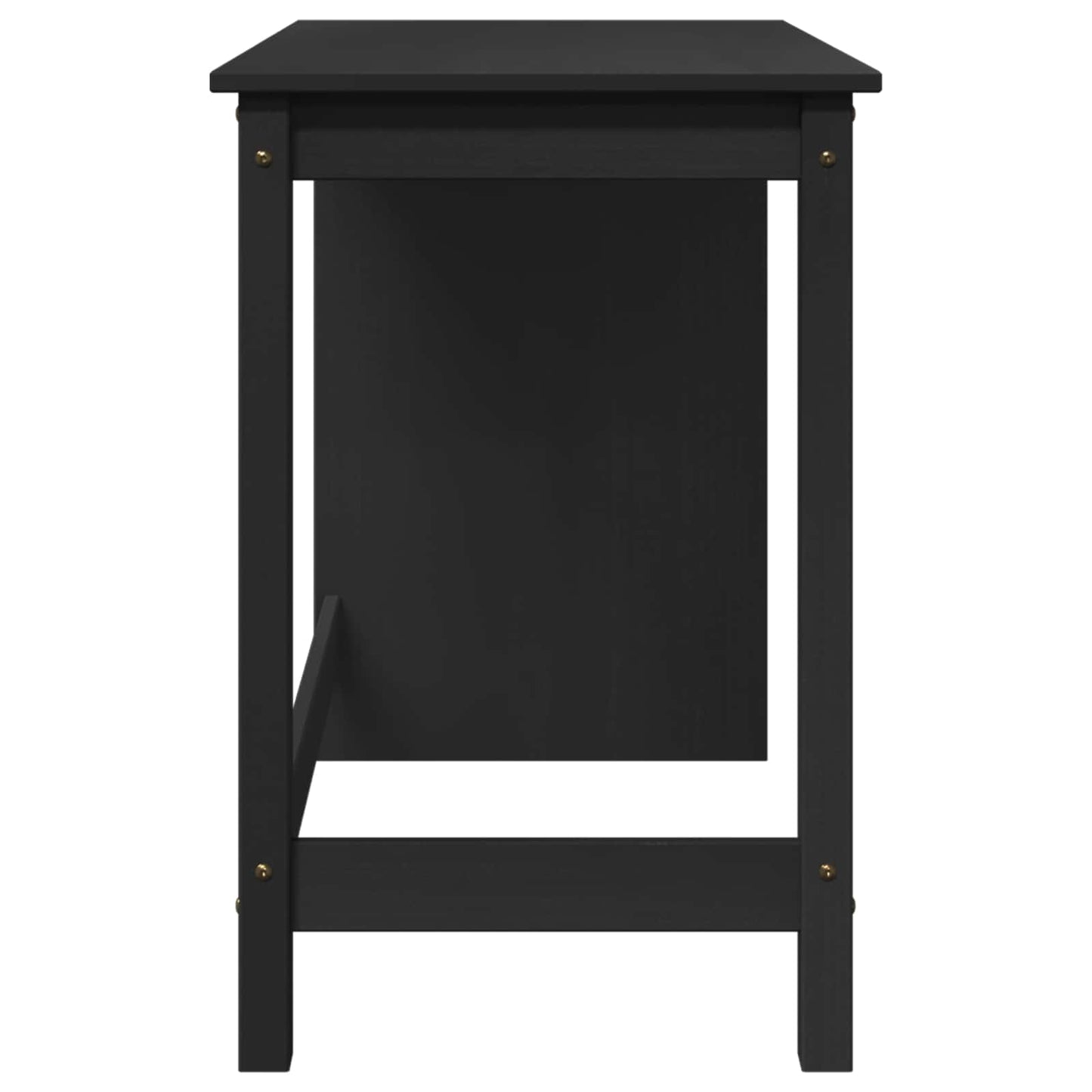 vidaXL Desk Black 112 x 50 x 75 cm Solid Pine Wood