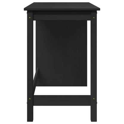 vidaXL Desk Black 112 x 50 x 75 cm Solid Pine Wood